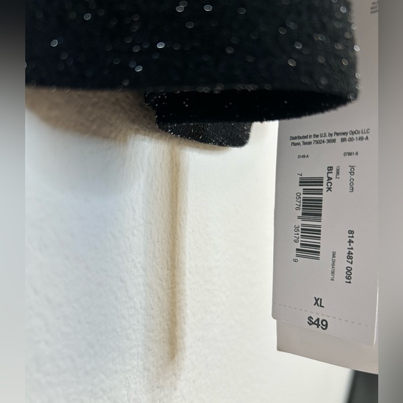 NWT - Long Sleeve V’Neck Sweater- Color Black with “Sparkle” - Picture 3 of 4